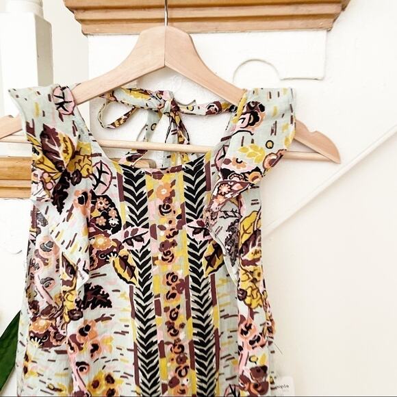 Free People NWT Botanical Floral Multicolor Summer in Tulum Tunic Size XS - Picture 4 of 9